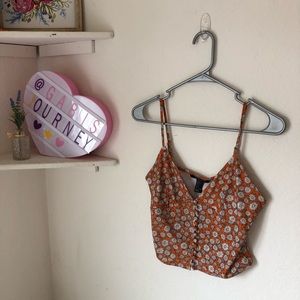 F21 daisy print crop top